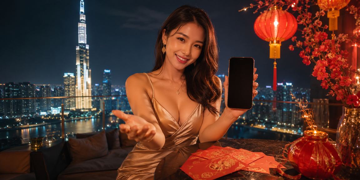 Không khí lễ hội với bao lì xì đỏ và đèn lồng tại thành phố Hồ Chí Minh